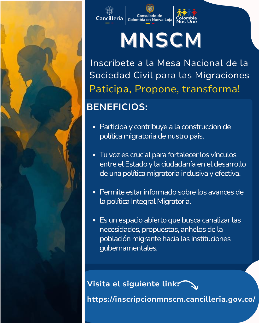 Invitación para nuestros connacionales a participar en la Mesa de la Sociedad Civil para las Migraciones