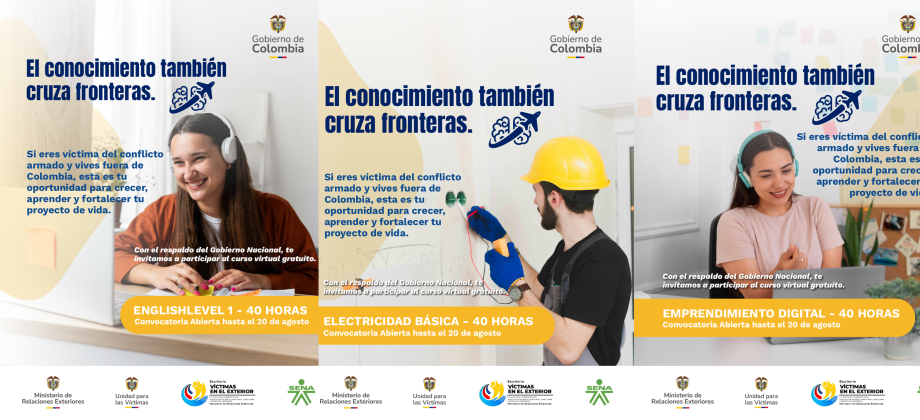 El Consulado de Colombia invita a las víctimas del conflicto armado a participar en los cursos virtuales que el SENA está ofreciendo para colombianos en el exterior