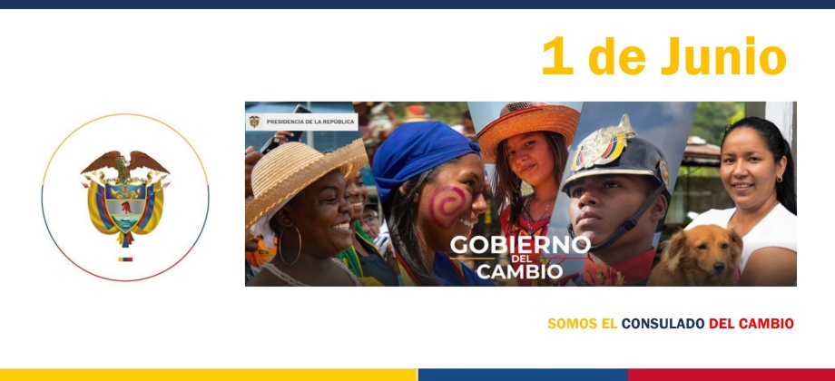 El Consulado de Colombia en Nueva Loja celebra sus 34 años con una jornada extendida de 8:00 a.m. a 4:00 p.m. el 1 de junio de 2023