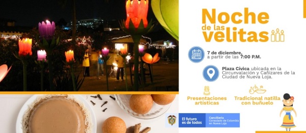 Consulado de Colombia en Nueva Loja invita a celebrar la “Noche de las Velitas”  este 7 de diciembre de 2019